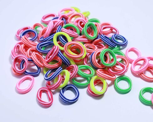 100Pcs Seamless Cotton Hair Ties for Toddler Girls Elastics Hair Ties No Damage Diameter 1 inch Ponytail Holders Baby Thin Hair Blue in Saudi Arabia