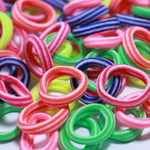 100Pcs Seamless Cotton Hair Ties for Toddler Girls Elastics Hair Ties No Damage Diameter 1 inch Ponytail Holders Baby Thin Hair Blue in Saudi Arabia