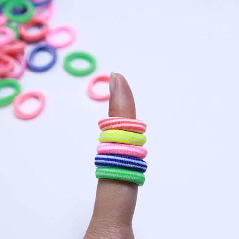 100Pcs Seamless Cotton Hair Ties for Toddler Girls Elastics Hair Ties No Damage Diameter 1 inch Ponytail Holders Baby Thin Hair Blue in Saudi Arabia