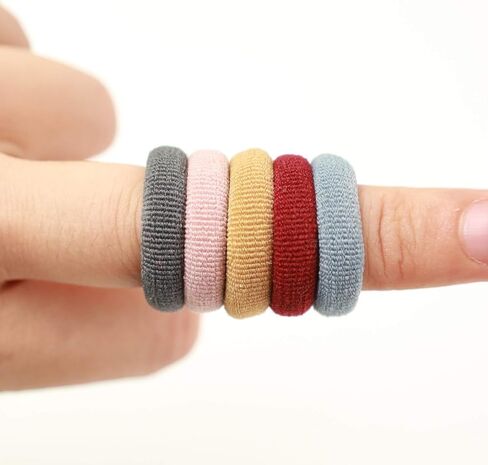 100Pcs Seamless Cotton Hair Ties for Toddler Girls Elastics Hair Ties No Damage Diameter 1 inch Ponytail Holders Baby Thin Hair Blue in Saudi Arabia