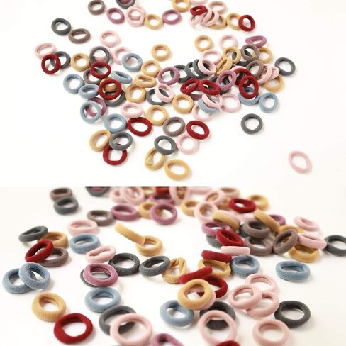 100Pcs Seamless Cotton Hair Ties for Toddler Girls Elastics Hair Ties No Damage Diameter 1 inch Ponytail Holders Baby Thin Hair Blue in Saudi Arabia