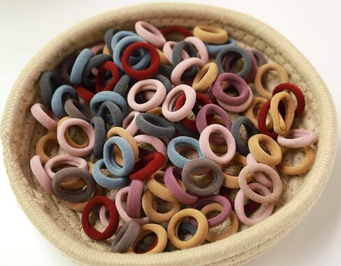 100Pcs Seamless Cotton Hair Ties for Toddler Girls Elastics Hair Ties No Damage Diameter 1 inch Ponytail Holders Baby Thin Hair Blue in Saudi Arabia