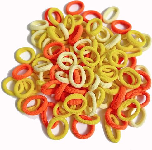 100Pcs Seamless Cotton Hair Ties for Toddler Girls Elastics Hair Ties No Damage Diameter 1 inch Ponytail Holders Baby Thin Hair Blue in Saudi Arabia