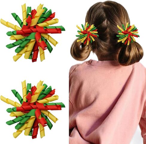 2pcs Red Toddler Korker Bow Hair Clip Pigtail Bow Hair Accessories for Girl in Saudi Arabia