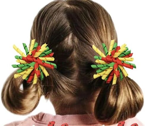 2pcs Red Toddler Korker Bow Hair Clip Pigtail Bow Hair Accessories for Girl in Saudi Arabia