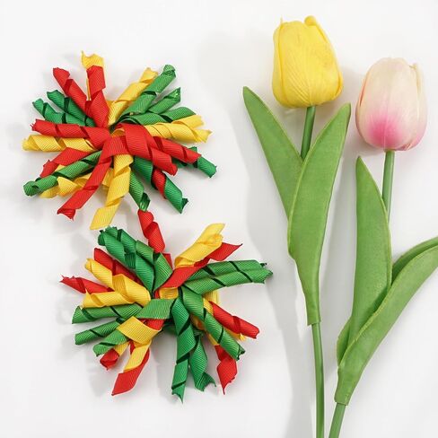 2pcs Red Toddler Korker Bow Hair Clip Pigtail Bow Hair Accessories for Girl in Saudi Arabia