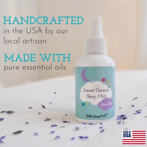 Little Sleepy Head Lavender Sleep Spray for Babies, Kids, & Adults, Calming Sleep Spray for Bedtime Routine, Pillow Mist, Lavender Linen Spray with Essential Oil, Made in USA, Aromatherapy to Relax in Kuwait