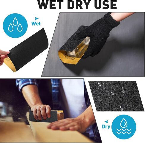 Maitys Sandpaper Assortment 60-2000 Grit Sand Paper 9 x 11 Inch Wet Dry Sanding Paper Sheets for Wood Furniture Finishing Metal Automotive Sanding and Polishing(56 Pieces) in Saudi Arabia