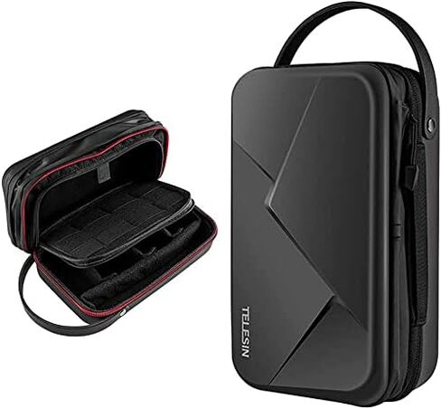 TELESIN Large Carry Case Carrying Travel Bag for GoPro Max Hero 13 12 11 10 9 8 7 6 5 DJI Action 3 4 5 Osmo Pocket 3 Insta360 X3 X4 X5 Go3 Ace Pro AKASO Battery Charger Strap Mount Accessories in Kuwait