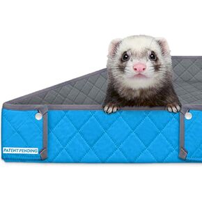 Paw Inspired Critter Box Washable Cage Liner, Reversible Fleece Bedding with Raised Sides for Guinea Pigs and Other Small Animals (C&C 2x3, Gray/Green) in Kuwait