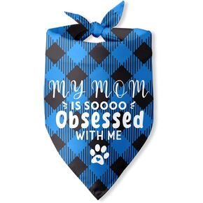 My Mom is Soooo Obsessed with Me Dog Bandana Funny Dog Bandana for Dogs Puppy Bandana Triangle Bibs Scarf Accessories for Small Medium Dogs Pets in Saudi Arabia