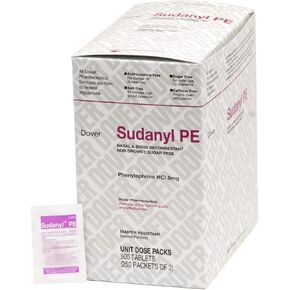Medique Dover 2125323 Sudanyl PE Decongestant Tablets, 250-Packets of 2, White in Saudi Arabia
