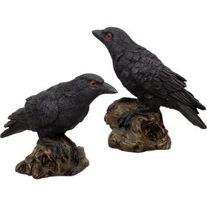 SUNNYHILL Raven Statue Black Crows Bird Model Halloween Decor Crow Decor Fake Crow in Kuwait