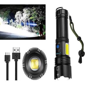 Xuqiufeng Rechargeable Flashlights High Lumens, 100000 Lumen Super Bright XHP70 Powerful Led Tactical Flashlight, Brightest High Powered Flash Light, Emergency Handheld Flashlight for Camping in Saudi Arabia