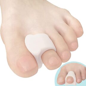 Chiroplax Gel Toe Spacers Separators Corrector Bunion Relief Overlapping Hammer Toe Straightener Spreader Hallux Valgus Splint, 6 Pack (Small, White)