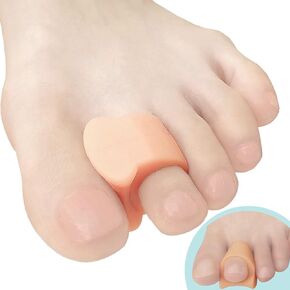 Chiroplax Gel Toe Spacers Separators Corrector Bunion Relief Overlapping Hammer Toe Straightener Spreader Hallux Valgus Splint, 6 Pack (Small, White)