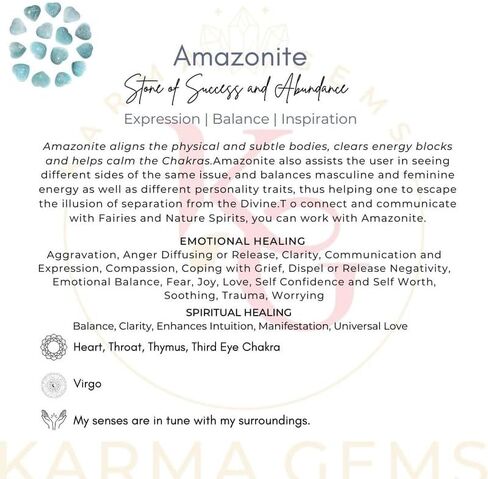 karma gems Amazonite Crystal 1 Inch Mini Heart Puff Stone - Pocket Massage Worry Stone for Natural Body Chakra Balancing, Reiki Healing and Crystal Grid in Saudi Arabia