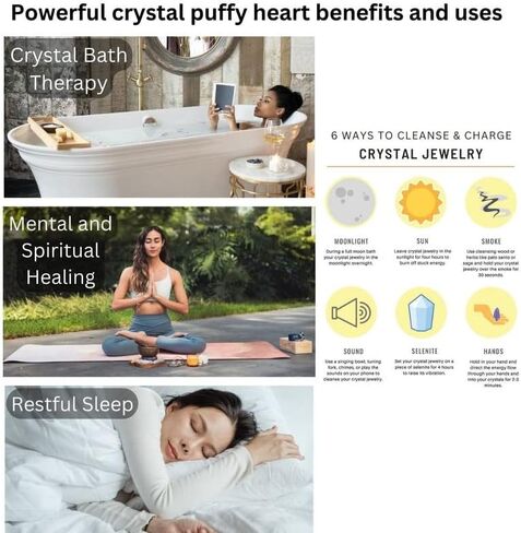 karma gems Amazonite Crystal 1 Inch Mini Heart Puff Stone - Pocket Massage Worry Stone for Natural Body Chakra Balancing, Reiki Healing and Crystal Grid in Saudi Arabia