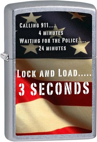 Zippo Lighter: Second Amendment Gun Shield - Black Matte 79551 in Saudi Arabia