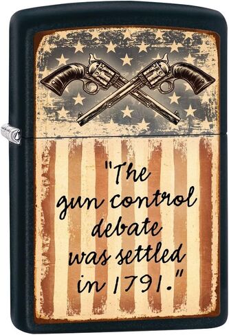 Zippo Lighter: Second Amendment Gun Shield - Black Matte 79551 in Saudi Arabia
