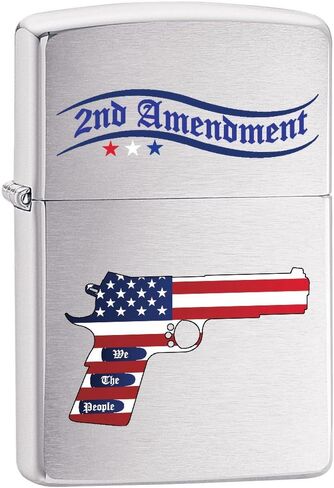 Zippo Lighter: Second Amendment Gun Shield - Black Matte 79551 in Saudi Arabia