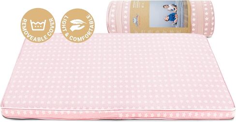BabyToLove بساط القيلولة | يمكن طيها بسهولة، وتتضمن أشرطة للحمل | مثالية للسفر | غطاء قابل للإزالة | الغابة الوردية in Kuwait