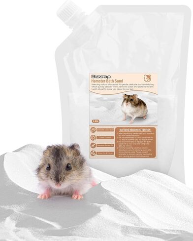 حمام رملي للهامستر من بيساب، 2.8 رطل/ 1.3 كجم، رمل استحمام صحراوي بدون غبار أو رمل سيليكا للهامستر شينشيلا جربيل الفئران السورية ديجو أو غيرها من الحيوانات الأليفة الصغيرة in Kuwait