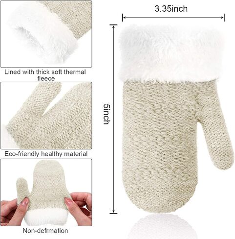 2 Sets Baby Warm Winter Hat and Mitten Gloves Set for Kids Toddler Children Knit Beanie Hat Gloves for Girls Boys in Saudi Arabia