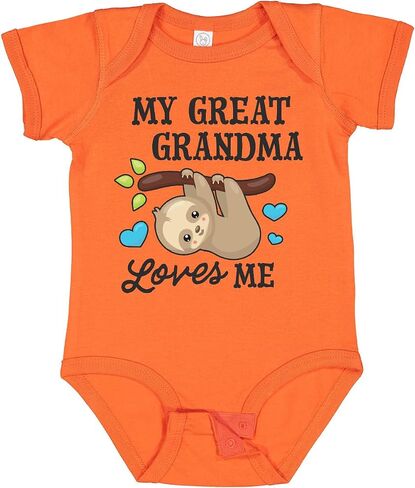 inktastic My Great Grandma Loves Me with Sloth and Hearts Baby Bodysuit in Saudi Arabia