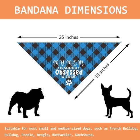My Mom is Soooo Obsessed with Me Dog Bandana Funny Dog Bandana for Dogs Puppy Bandana Triangle Bibs Scarf Accessories for Small Medium Dogs Pets in Saudi Arabia
