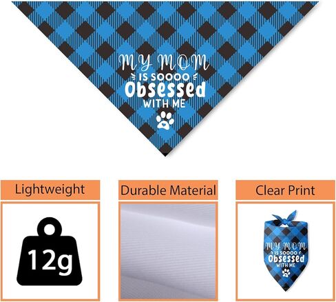 My Mom is Soooo Obsessed with Me Dog Bandana Funny Dog Bandana for Dogs Puppy Bandana Triangle Bibs Scarf Accessories for Small Medium Dogs Pets in Saudi Arabia