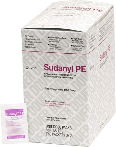 Medique Dover 2125323 Sudanyl PE Decongestant Tablets, 250-Packets of 2, White in Saudi Arabia
