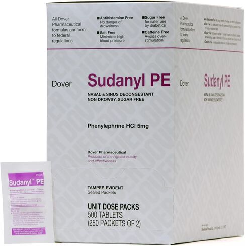 Medique Dover 2125323 Sudanyl PE Decongestant Tablets, 250-Packets of 2, White in Saudi Arabia