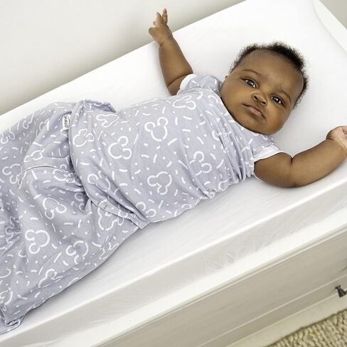 HALO 100% Cotton Sleepsack Swaddle, 3-Way Adjustable Wearable Blanket, TOG 1.5, Confetti Mickey Grey, Small, 3-6 Months in Saudi Arabia