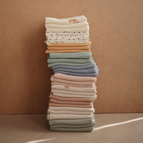 mushie Muslin Baby Cloths | 100% Organic Cotton | 23.5" x 23.5" (Flowers) 3-Pack in Saudi Arabia