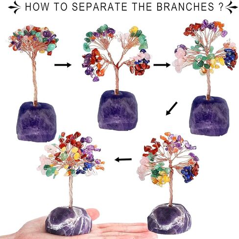 Natural Rose Quartz Crystal Tree Healing Crystal Gemstone Money Tree with Natural Rose Quartz Crystal Stone Base Feng Shui Crystal Tree for Office Desk Decor Reiki Luck Crystal Gifts in Kuwait