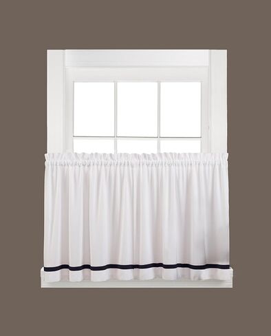 SKL Home by Saturday Knight Ltd. Kate Tier Curtain Pair, Black, 57 inches x 36 inches in Saudi Arabia