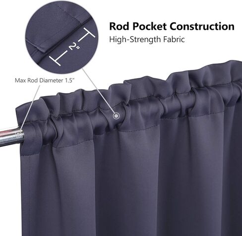 نانان ستائر تعتيم رمادية للمطبخ، ستائر نافذة حمام مزرعة معزولة حراريًا للمطبخ، رمادي 52 × 15 بوصة in Kuwait