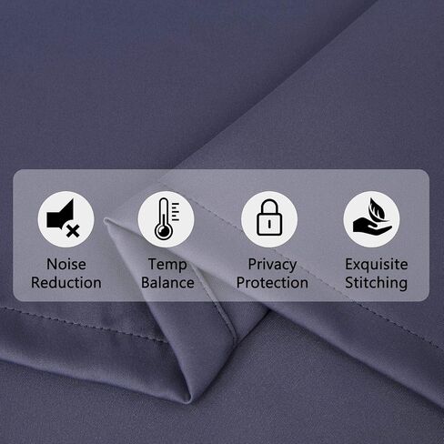 نانان ستائر تعتيم رمادية للمطبخ، ستائر نافذة حمام مزرعة معزولة حراريًا للمطبخ، رمادي 52 × 15 بوصة in Kuwait