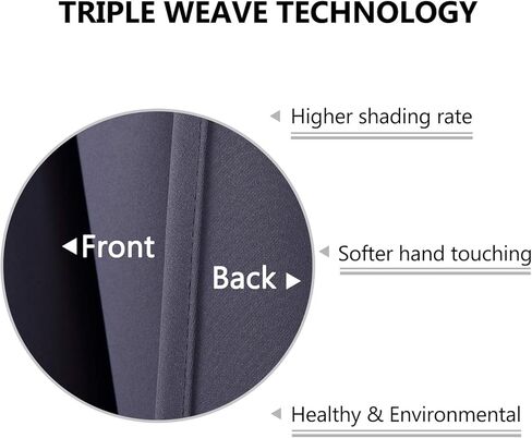 نانان ستائر تعتيم رمادية للمطبخ، ستائر نافذة حمام مزرعة معزولة حراريًا للمطبخ، رمادي 52 × 15 بوصة in Kuwait