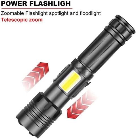 Xuqiufeng Rechargeable Flashlights High Lumens, 100000 Lumen Super Bright XHP70 Powerful Led Tactical Flashlight, Brightest High Powered Flash Light, Emergency Handheld Flashlight for Camping in Saudi Arabia