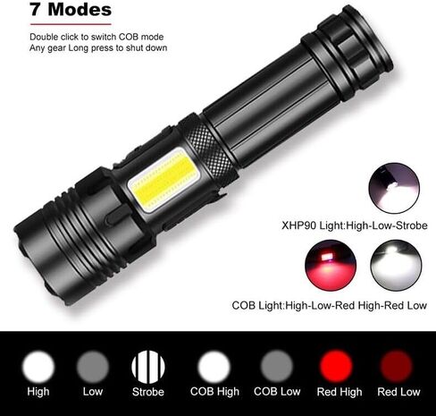 Xuqiufeng Rechargeable Flashlights High Lumens, 100000 Lumen Super Bright XHP70 Powerful Led Tactical Flashlight, Brightest High Powered Flash Light, Emergency Handheld Flashlight for Camping in Saudi Arabia