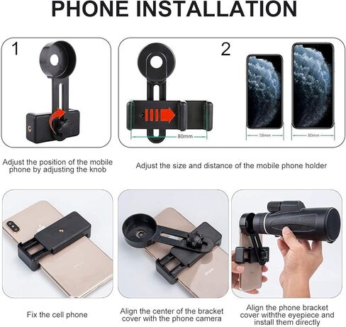 تلسكوب أحادي العيون 12 × 60 عالي الطاقة مع بوصلة وحامل الهاتف الذكي فيديو 2020 أحدث مضاد للماء للطائر الرياضي مشاهدة السفر الصيد التخييم شاطئ المراقبة in Kuwait