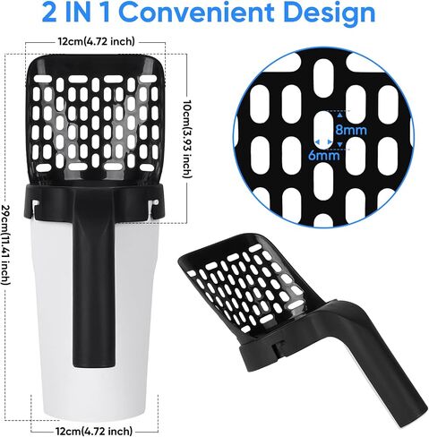 MYPIN Cat Litter Scooper with Bags, Upgraded Cat Litter Shovel with Holder and Waste Can, Cat Scooper with Extra 135 Count Litter Waste Bags, Large Capacity Portable Litter Shovel in Saudi Arabia