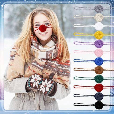 JaGely 12 Pcs Knitted Winter Nose Warmer Comfort Nose Cover Nose Warmer for a Cold Nose Colorful Nose Protector for Women Men Sleeping Ski Outdoor Activities Cold Weather Protection, 12 Colors in Kuwait