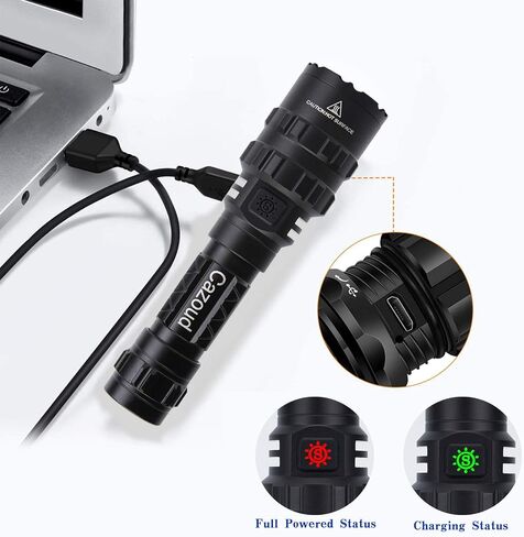 Tactical Flashlights,with 1600 Lumen Picatinny Rail Mount，USB Charging Cable and Pressure Switch, The 5 Modes Flashlight for Rifle, Pistol, Hunting and Shotgun. in Saudi Arabia