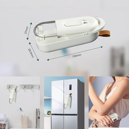 مانع تسرب الأكياس الصغيرة، بلاستيك شفاف على جانب مانع التسرب، أداة مطبخ محمولة، مانع تسرب الأكياس البلاستيكية، مانع تسرب وقاطع 2 في 1 للرقائق، سهل الاستخدام، (البطارية غير متضمنة) in Kuwait