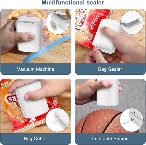 Ankilo 4 في 1 مانع تسرب الحرارة وقاطع، مانع تسرب الأكياس الصغيرة القابلة لإعادة الشحن، مانع تسرب الأكياس البلاستيكية مع قاطع، مانع تسرب الهواء المحمول للمطبخ لأكياس الرقائق والأكياس البلاستيكية in Kuwait