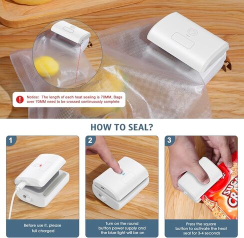 Ankilo 4 في 1 مانع تسرب الحرارة وقاطع، مانع تسرب الأكياس الصغيرة القابلة لإعادة الشحن، مانع تسرب الأكياس البلاستيكية مع قاطع، مانع تسرب الهواء المحمول للمطبخ لأكياس الرقائق والأكياس البلاستيكية in Kuwait