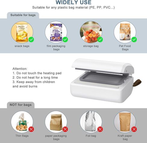 Ankilo 4 في 1 مانع تسرب الحرارة وقاطع، مانع تسرب الأكياس الصغيرة القابلة لإعادة الشحن، مانع تسرب الأكياس البلاستيكية مع قاطع، مانع تسرب الهواء المحمول للمطبخ لأكياس الرقائق والأكياس البلاستيكية in Kuwait